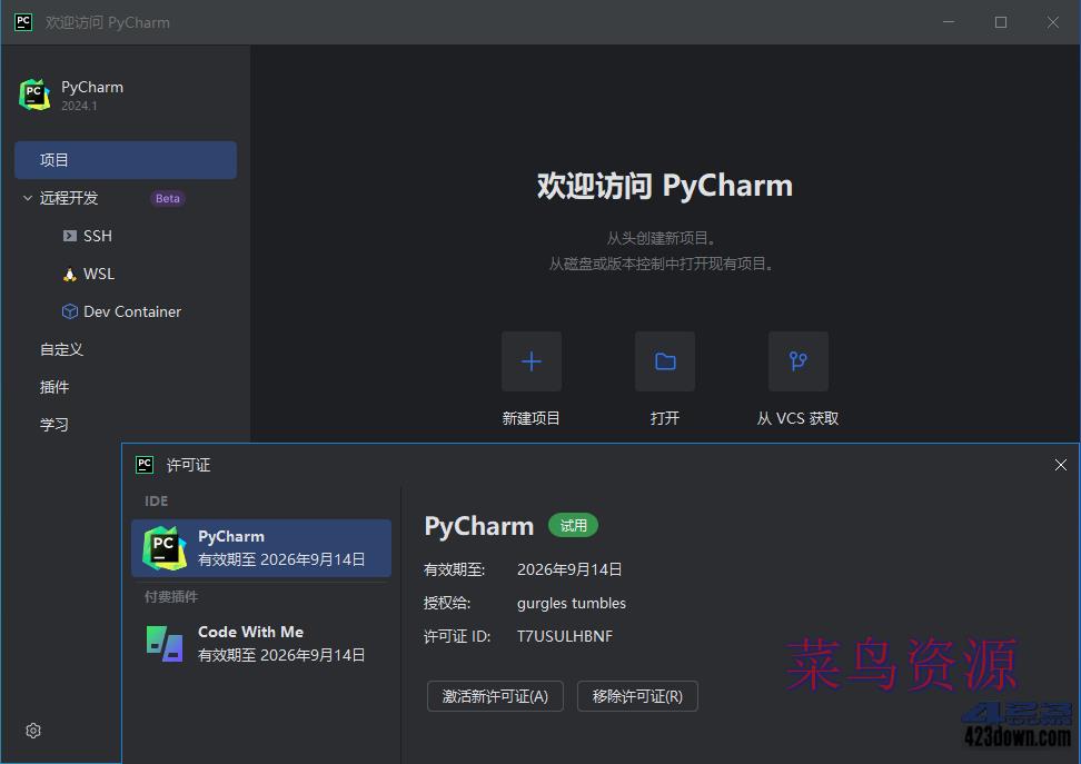 PyCharm2024中文激活版_v2024.1.4_正式版
