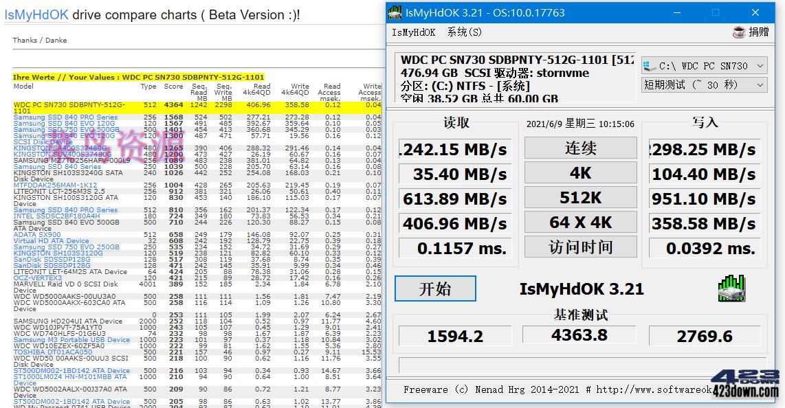 IsMyHdOK中文版(硬盘基准测试工具)v3.93.0