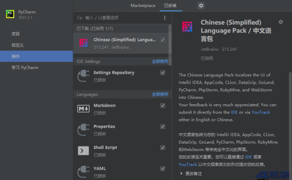 JetBrains中文语言包插件2024.1.x v241.271 – 423Down