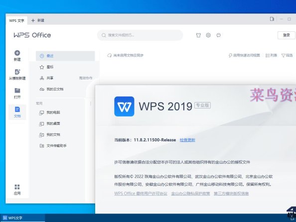 WPS Office 2019专业增强版_v11.8.2.12265